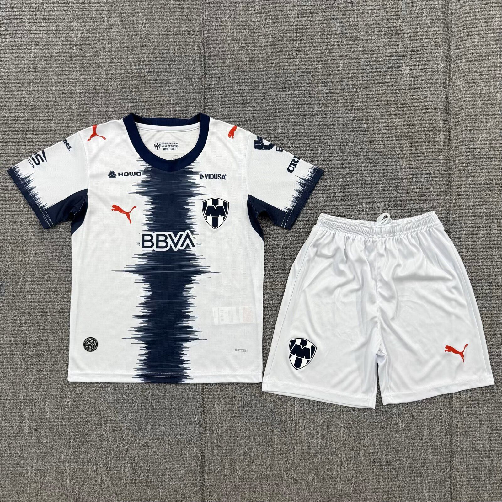 Kids-Monterrey 26/27 Away White Soccer Jersey